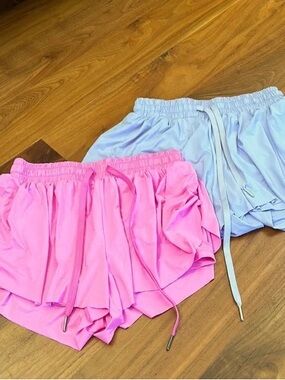 Pink and blue butterfly shorts